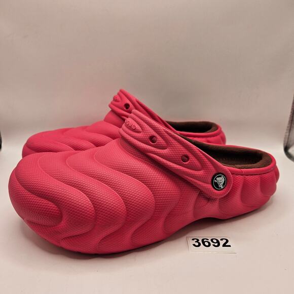 CROCS MEN\'S 10 ECHO WAVE CLOG PINK MAROON LINED FLEECE SLIP ON SHOES NWT main image 6